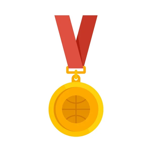 Basketball Goldmedaille Ikone, flacher Stil — Stockvektor