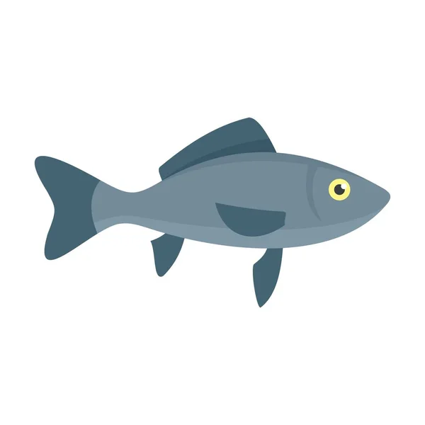 Icono de pescado de mar, estilo plano — Vector de stock