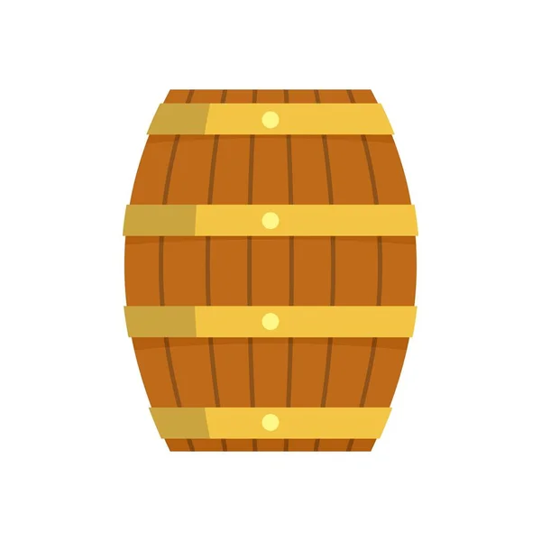 Wood barrel icon, flat style — Stock Vector