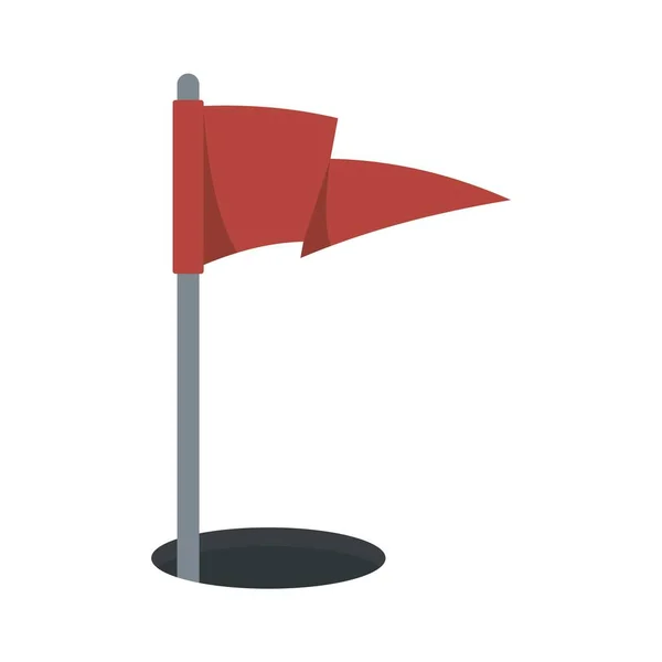 Icono de la bandera de golf, estilo plano — Vector de stock