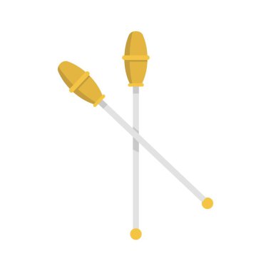 Gymnastics sticks icon, flat style vector Gymnastics sticks icon, flat style vector