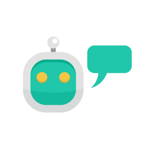 Inteligentna ikona chatbot, płaski styl — Wektor stockowy