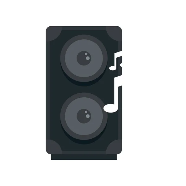 Icono de altavoz de música, estilo plano — Vector de stock