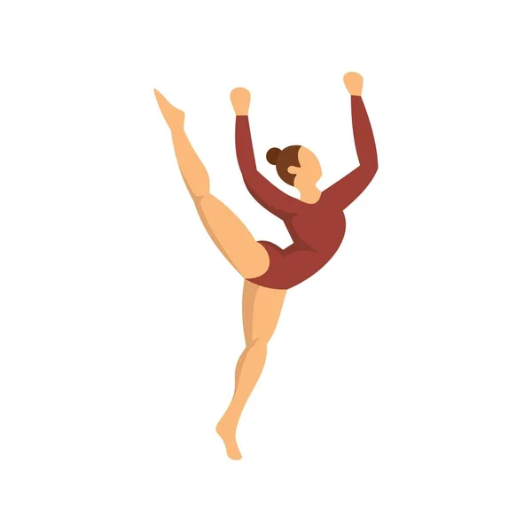 Young gymnastic girl icon, flat style — Stock Vector