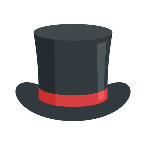 Kouzelná ikona kloboučku, plochý styl — Stockový vektor