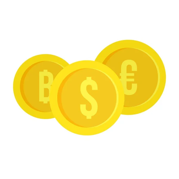 Εικονίδιο ανταλλαγής νομισμάτων χρημάτων, επίπεδη στυλ — Διανυσματικό Αρχείο