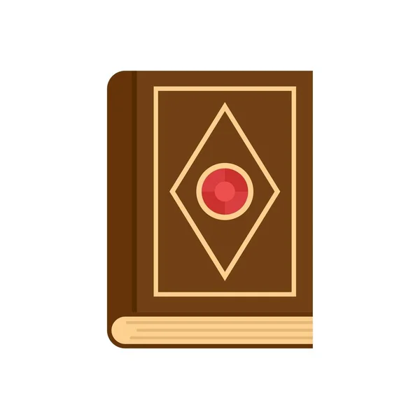Kouzelná ikona staré knihy, plochý styl — Stockový vektor