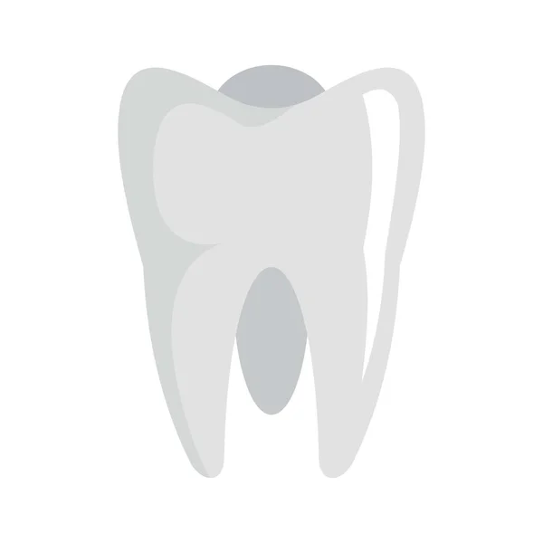 Ícone de dente branco, estilo plano —  Vetores de Stock