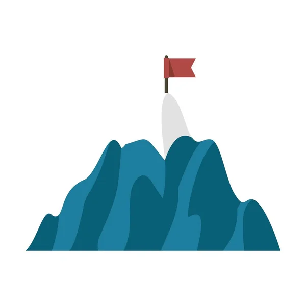 Icône cible entreprise de montagne, style plat — Image vectorielle