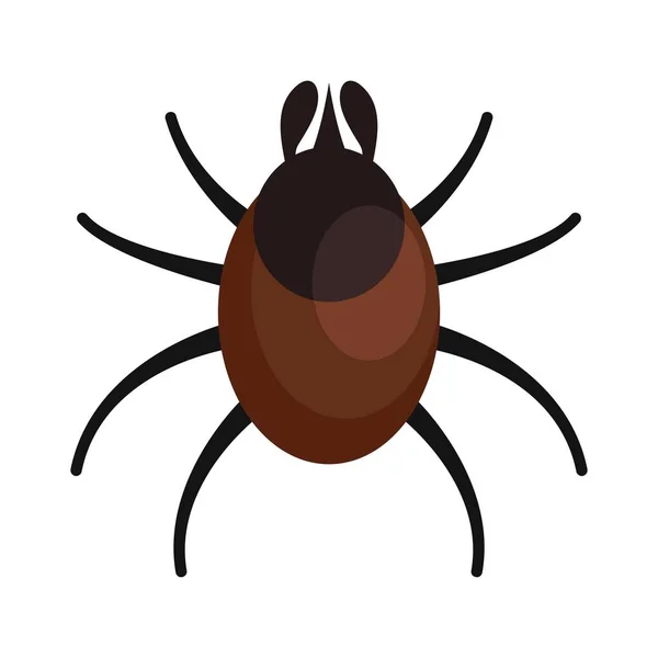 Animal mite icon, flat style — Stock Vector