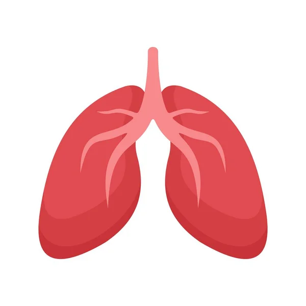 Pulmones icono, estilo plano — Vector de stock