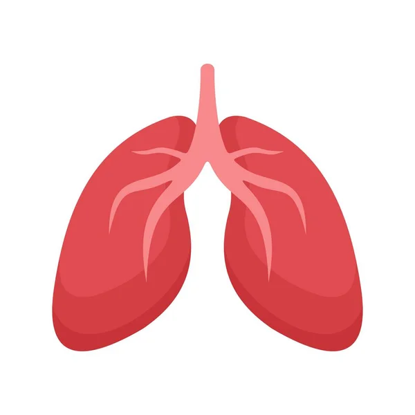 Pulmones icono, estilo plano — Archivo Imágenes Vectoriales