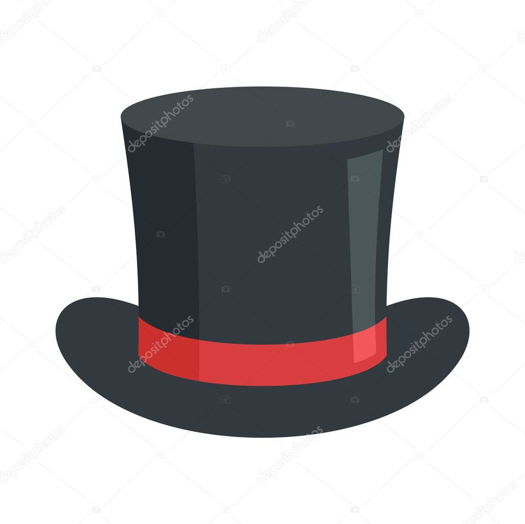 Magic hat icon, flat style