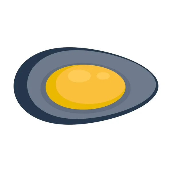 Lunch mussels icon, flat style — Stock Vector