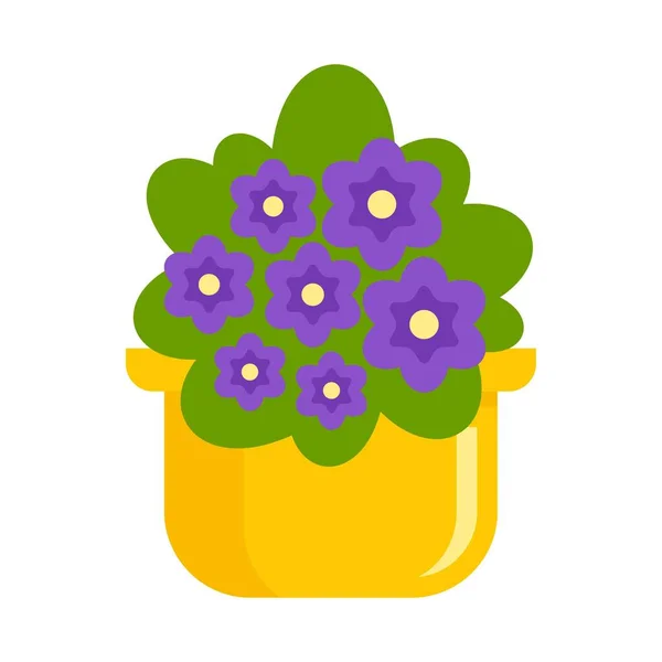 Flower houseplant icon, flat style — Stock Vector