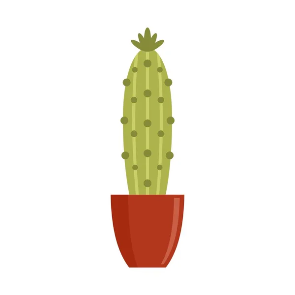 Cactus pot icon, flat style — Stock Vector