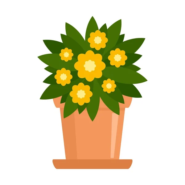Indoor flower houseplant icon, flat style — Stock Vector