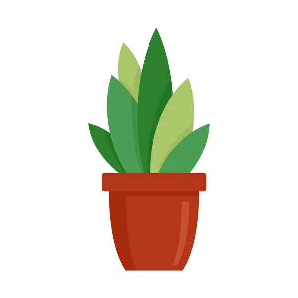 Modern succulent pot icon, flat style — Stock Vector
