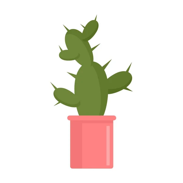 Mexican cactus pot icon, flat style — Stock Vector