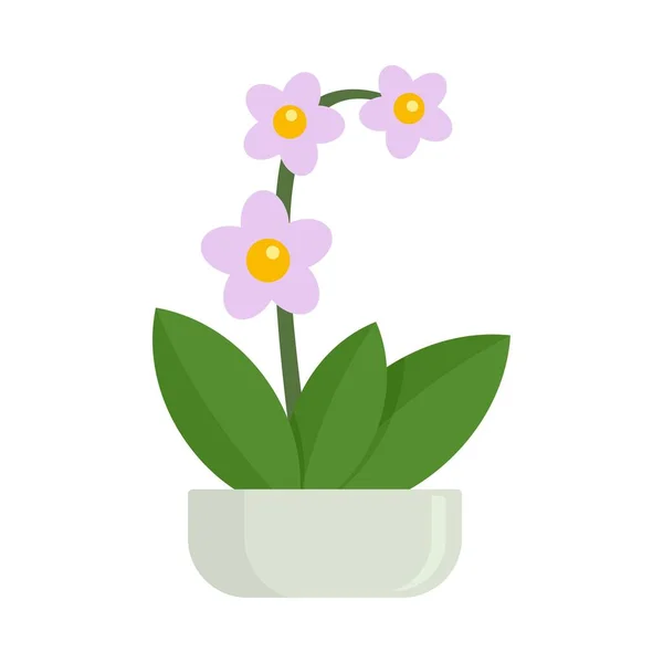 Icône d'orchidée de plante d'intérieur, style plat — Image vectorielle