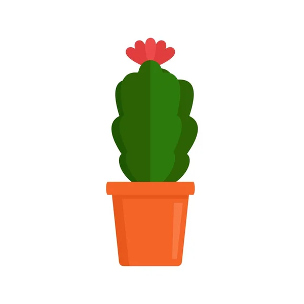 Indoor flower cactus icon, flat style — Stock Vector