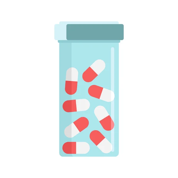 Jar capsule pictogram, platte stijl — Stockvector