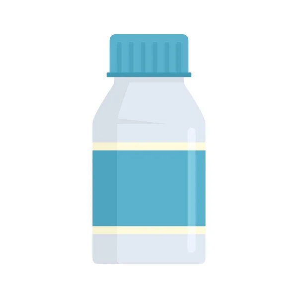 Icône de pot de pilule de vitamine, style plat — Image vectorielle