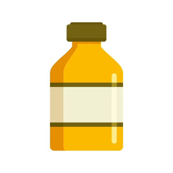 Vaccin flaska ikon, platt stil — Stock vektor