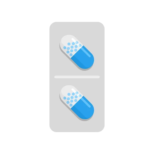 現代の抗生物質カプセルアイコン、フラットスタイル — ストックベクタ