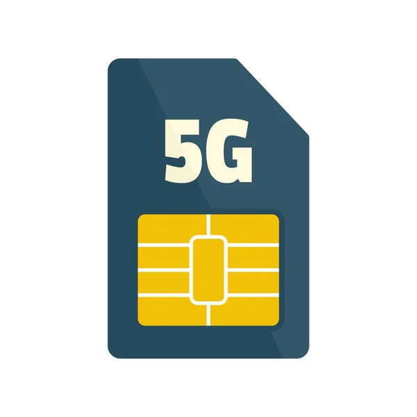 5g 전화 카드 아이콘, 플랫 스타일 — 스톡 벡터