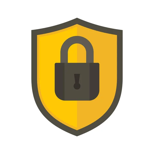 Pajzs védi a biztonsági ikont, lapos Style — Stock Vector