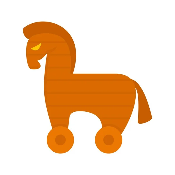 Ordenador troyano icono del caballo, de estilo plano — Vector de stock