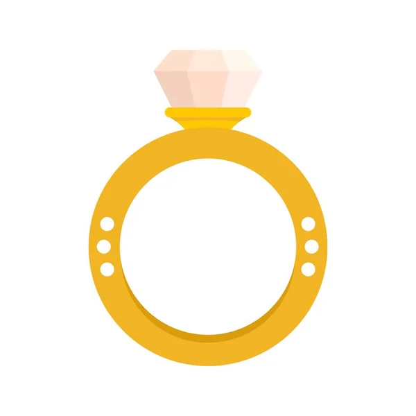 Icono de anillo de diamante, estilo plano — Archivo Imágenes Vectoriales