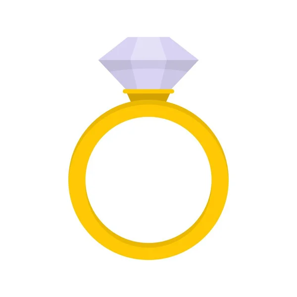 Icono de anillo de diamante ceremonial, estilo plano — Archivo Imágenes Vectoriales