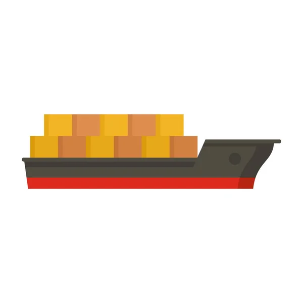 Значок грузового корабля, плоский стиль — стоковый вектор