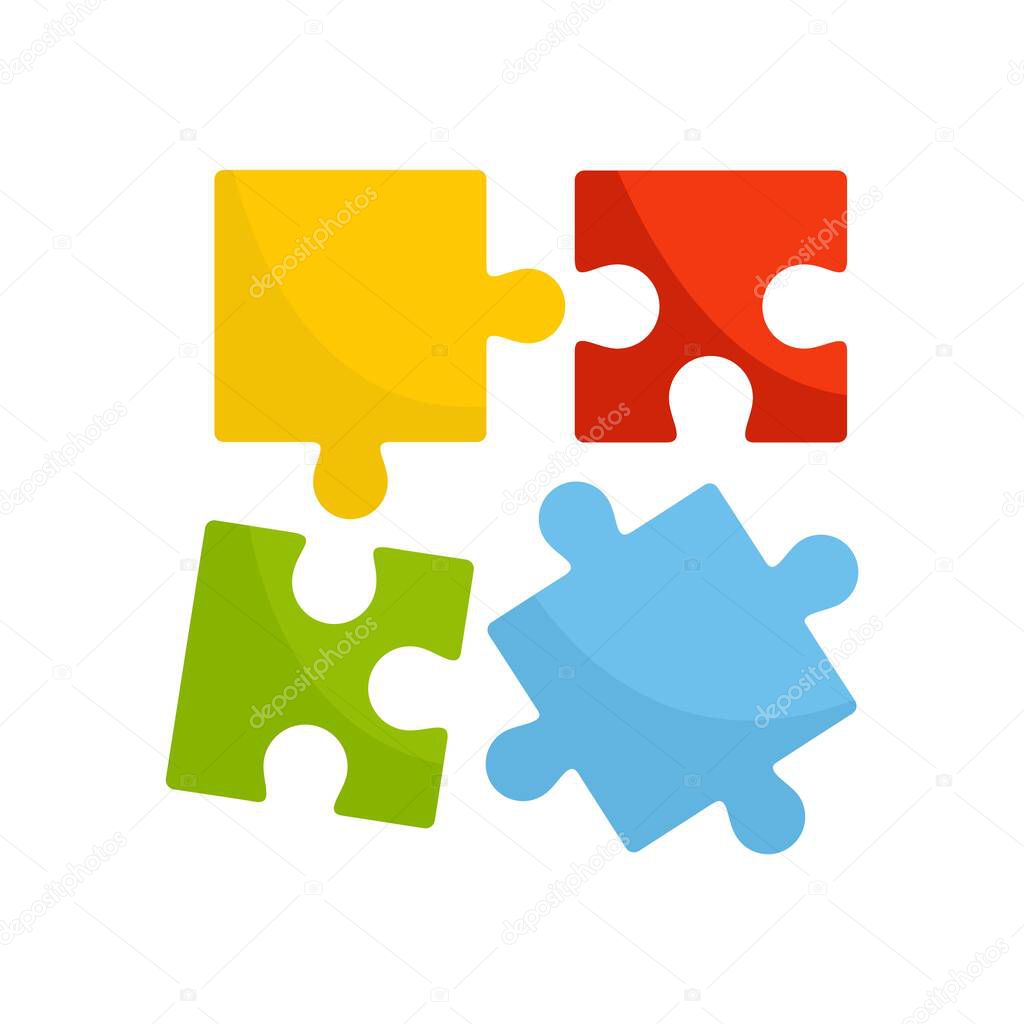 Alzheimer puzzle test icon, flat style