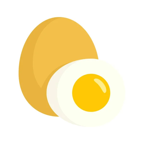 Boiled egg icon, flat style — Stock Vector