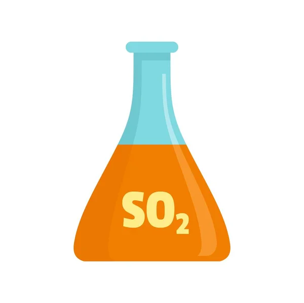 二酸化硫黄フラスコアイコン、フラットスタイル — ストックベクタ