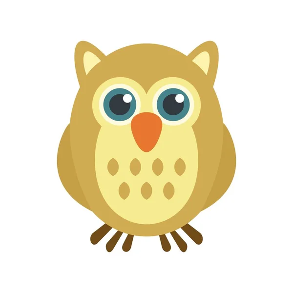 Owl Animal ikon, platt stil — Stock vektor