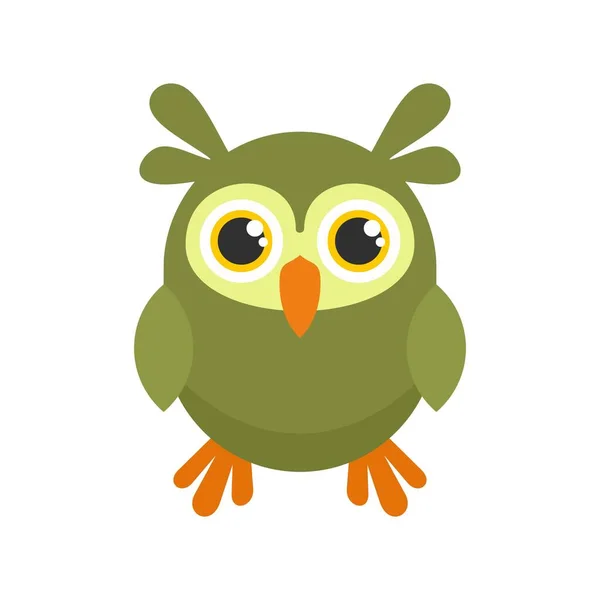 Wild Owl Icon, platt stil — Stock vektor