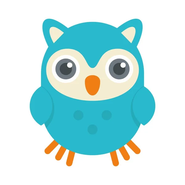 Cute kid owl icon, flat style — Stock Vector