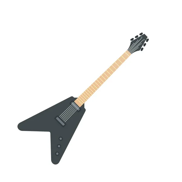 Rockgitár ikon, lapos stílus — Stock Vector