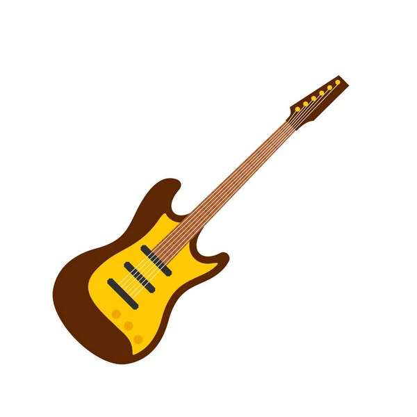 Icône de guitare, style plat — Image vectorielle