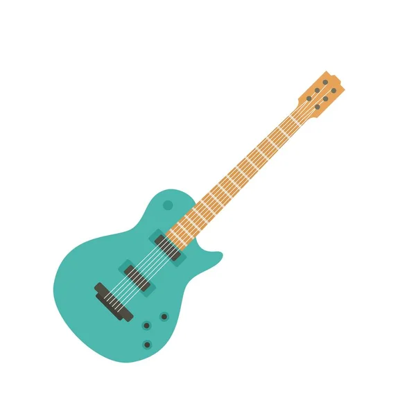 Ρετρό κιθάρα εικονίδιο, επίπεδη στυλ — Διανυσματικό Αρχείο