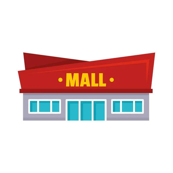 Facade mall icon, flat style — Stock Vector