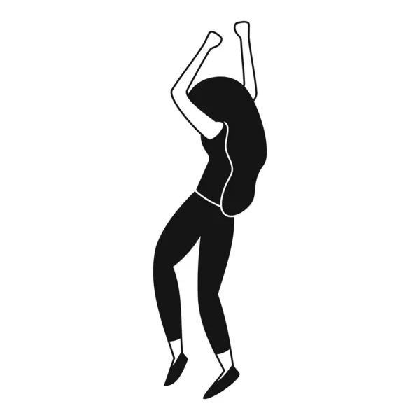 Dancing girl icon, simple style — Stock Vector