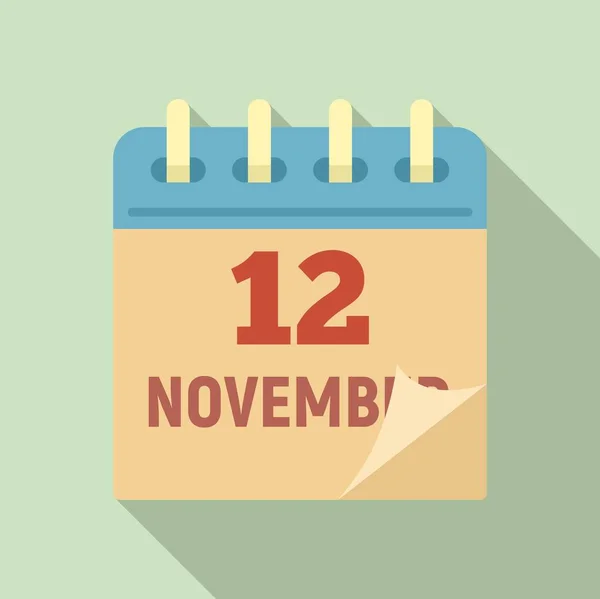 12 icono del calendario de noviembre, estilo plano — Vector de stock