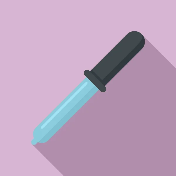 Medical pipette icon, flat style — Stock vektor