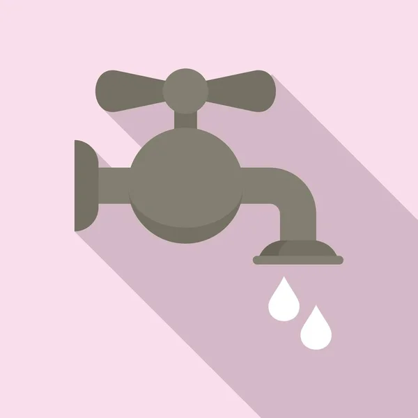 Water tap icon, flat style — Stock Vector