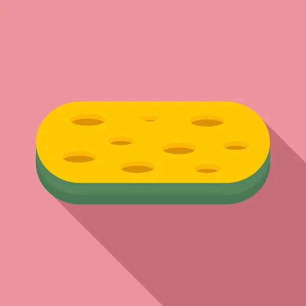 Wash sponge icon, flat style — ストックベクタ
